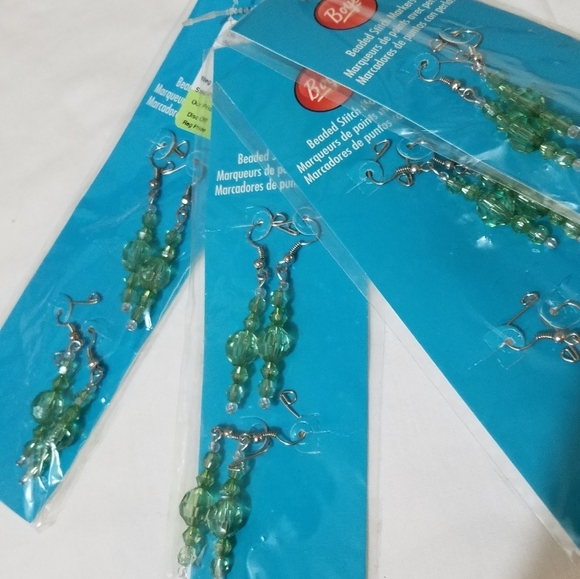 Boye Beaded Stitch Markers Green Package of 4 Lot of 4 New - Picture 7 of 8